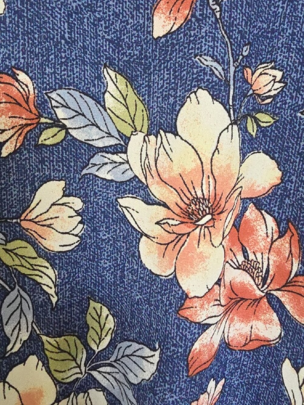 Fortune +Ivy Blue Floral V-Neck Tie-Front Raglan Sleeve Tee - Picture 3 of 6